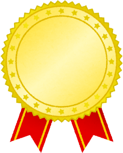 Illustration of a Golden Medal with Red Ribbons